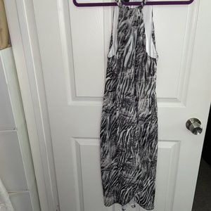 BEBE Eclectic Zebra Halter Dress